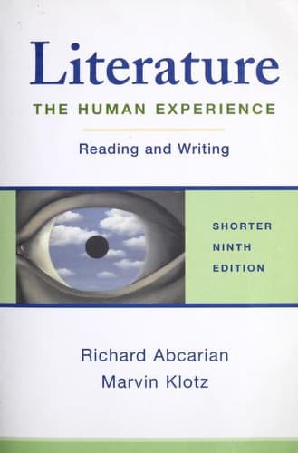 Cover of Literature, The Human Experience, Reading and Writing--Shorter Ninth Edition