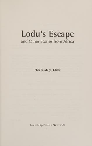 Cover of Lodu's escape and other stories from Africa
