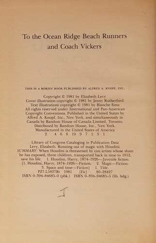 Cover of Running out of magic with Houdini
