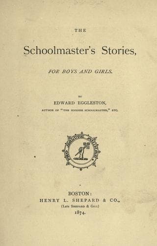 Cover of The schoolmaster's stories, for boys and girls