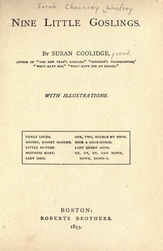 Cover of Nine little goslings