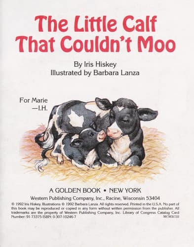 Cover of The little calf that couldn't moo