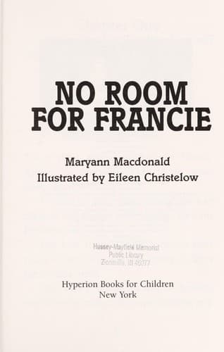 Cover of No room for Francie