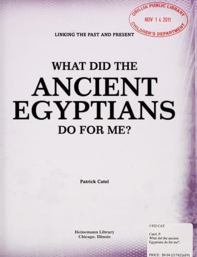 Cover of What did the ancient Egyptians do for me?