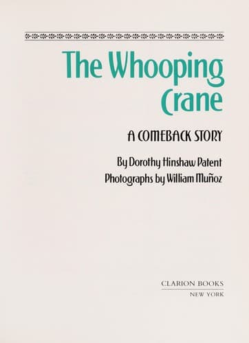 Cover of The whooping crane