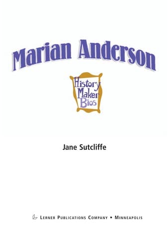 Cover of Marian Anderson