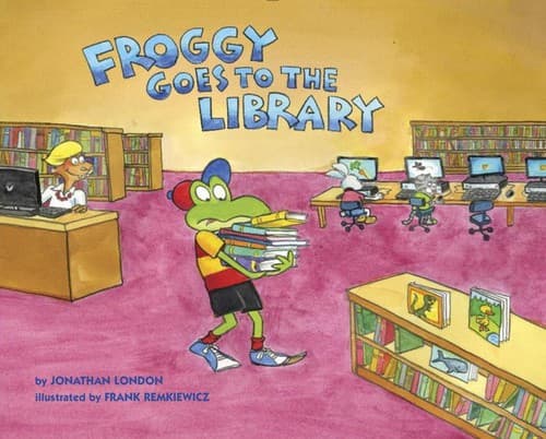 Cover of Froggy goes to the library