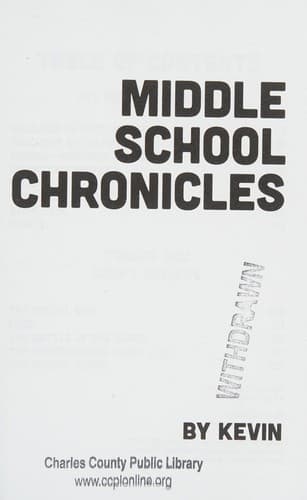 Cover of Middle school chronicles