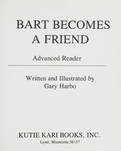 Cover of Bart Becomes a Friend