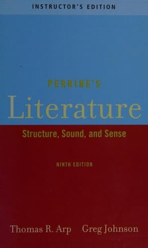 Cover of Perrine's literature--structure, sound and sense--Ninth edition