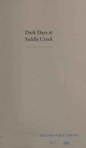 Cover of Dark Days at Saddle Creek