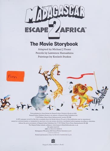 Cover of Madagascar, escape 2 Africa