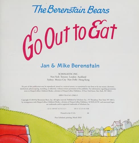Cover of The Berenstain Bears go out to eat