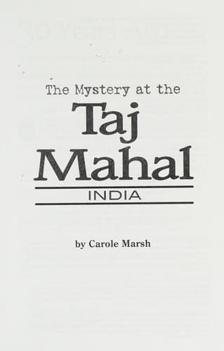 Cover of The mystery at the Taj Mahal