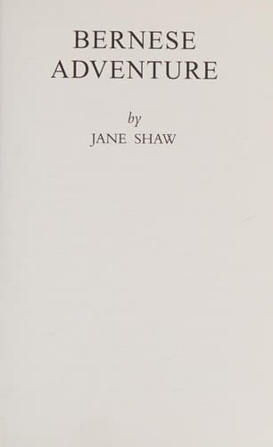 Cover of Bernese adventure