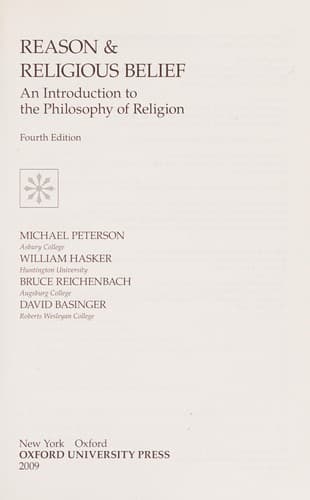 Cover of Reason and religious belief