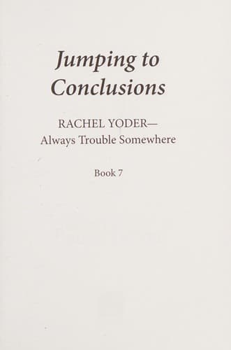 Cover of Jumping to conclusions