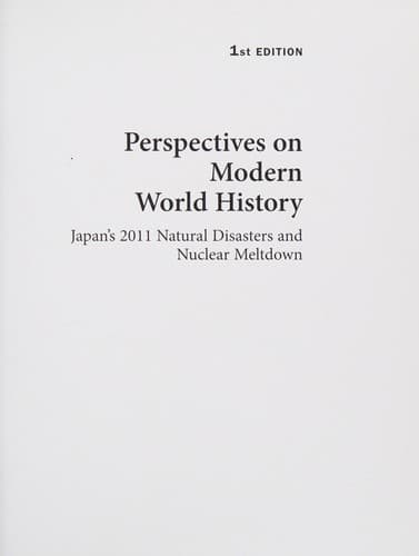 Cover of Japan's 2011 natural disasters and nuclear meltdown