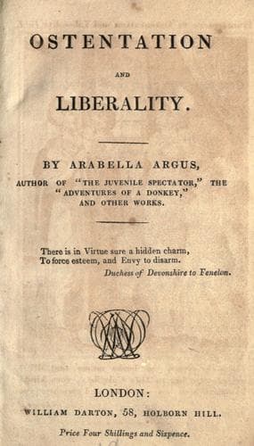 Cover of Ostentation and liberality
