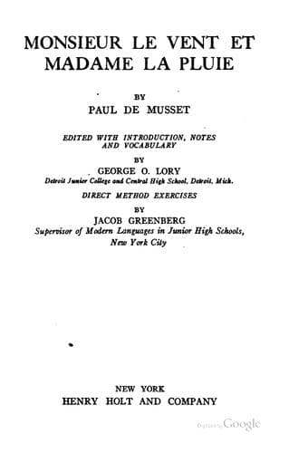 Cover of Monsieur le Vent et Madame la Pluie