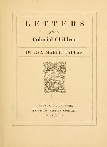 Cover of Letters from colonial children