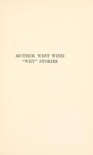 Cover of Mother West Wind "when" stories