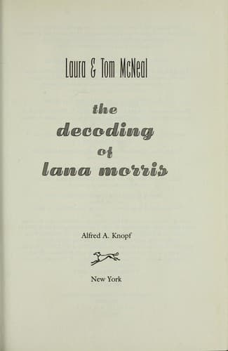 Cover of The decoding of Lana Morris