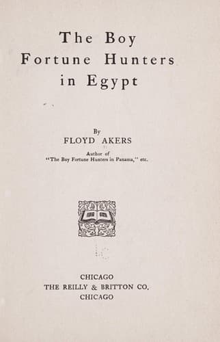 Cover of The boy fortune hunters in Egypt