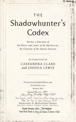 Cover of The Shadowhunter's Codex