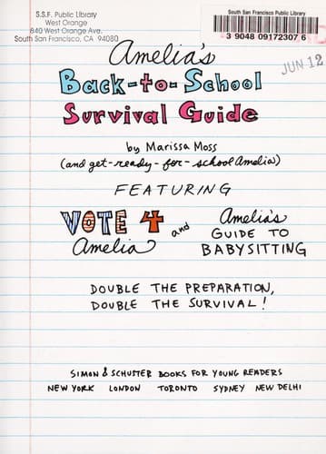 Cover of Amelia's back-to-school survival guide