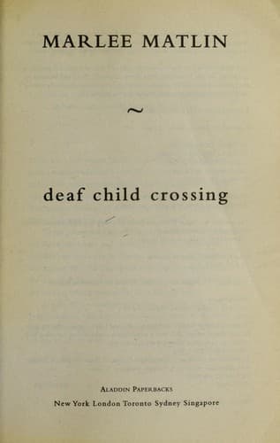 Cover of Deaf child crossing