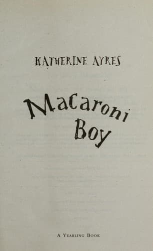 Cover of Macaroni boy