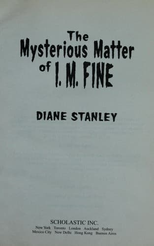 Cover of The Mysterious matter of I.M. Fine