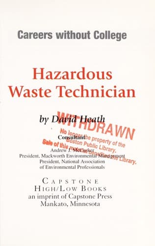 Cover of Hazardous waste technician