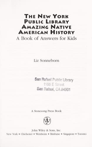Cover of The New York Public Library amazing Native American history
