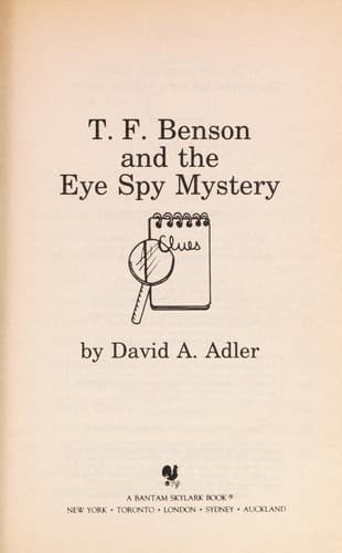 Cover of T.F. BENSON AND THE EYE SPY MYSTERY (T.F. Benson No. 3)