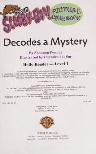 Cover of Scooby Doo Decodes a Mystery (Picture Clue Book, #22)