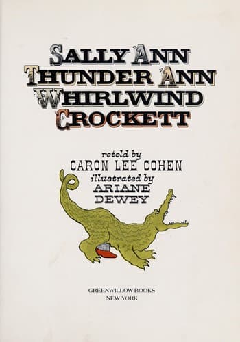 Cover of Sally Ann Thunder Ann Whirlwind Crockett