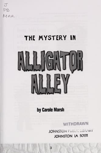 Cover of The mystery in alligator alley