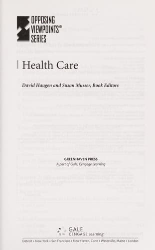 Cover of Health care