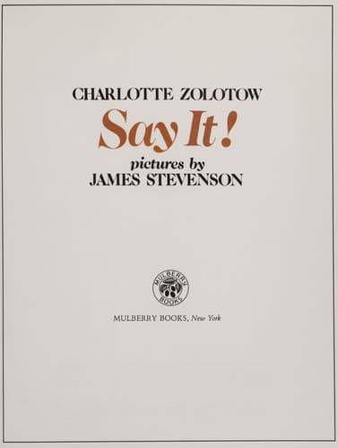 Cover of Say it!