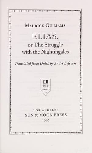 Cover of Elias, or, The struggle with the nightingales
