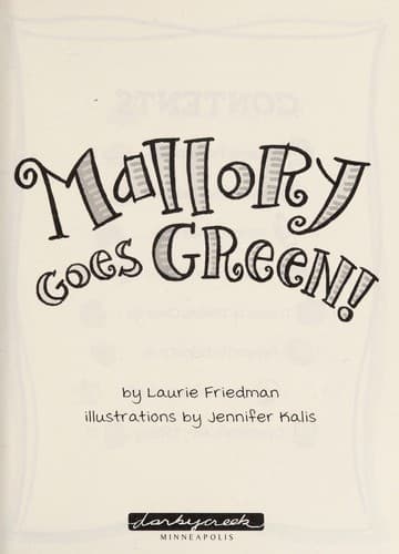 Cover of Mallory goes green