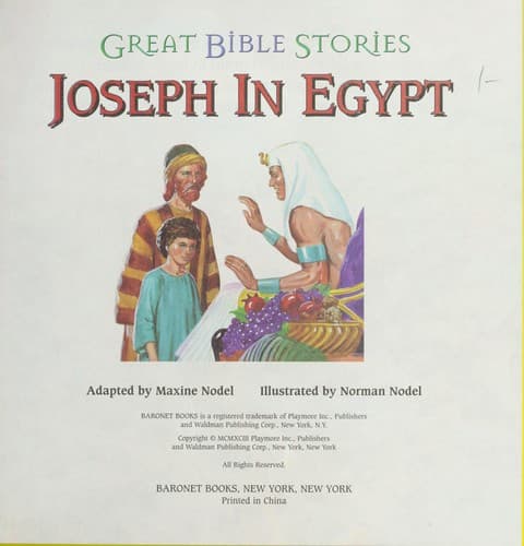 Cover of Joseph in Egypt