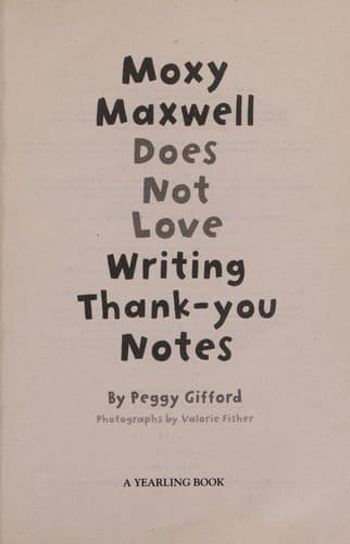 Cover of Moxy Maxwell does not love writing thank-you notes