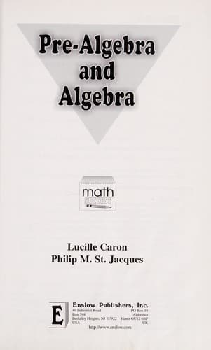 Cover of Pre-algebra and algebra