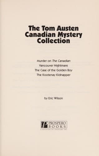 Cover of The Tom Austen Canadian mystery collection